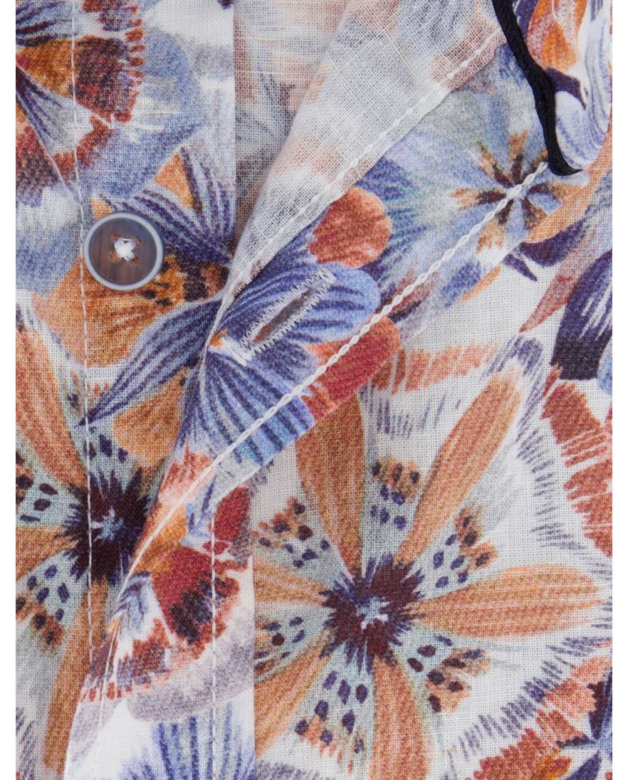 Casa Moda korte mouw overhemd geprint multicolor wijde fit