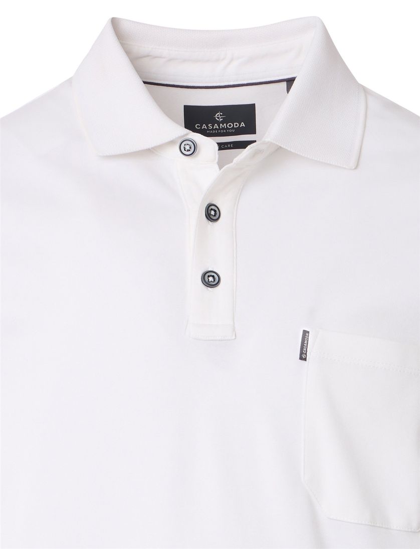 Casa moda poloshirt wit effen korte mouw
