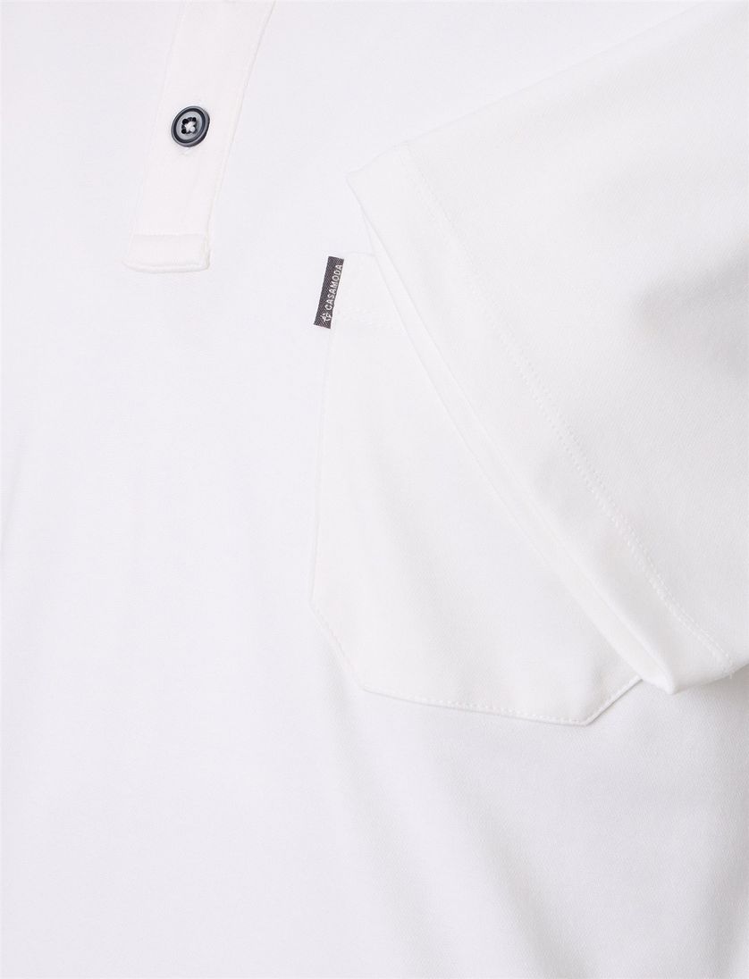 Casa moda poloshirt wit effen korte mouw