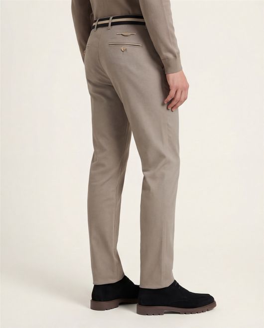 Brax Pantalon bruin katoenen effen