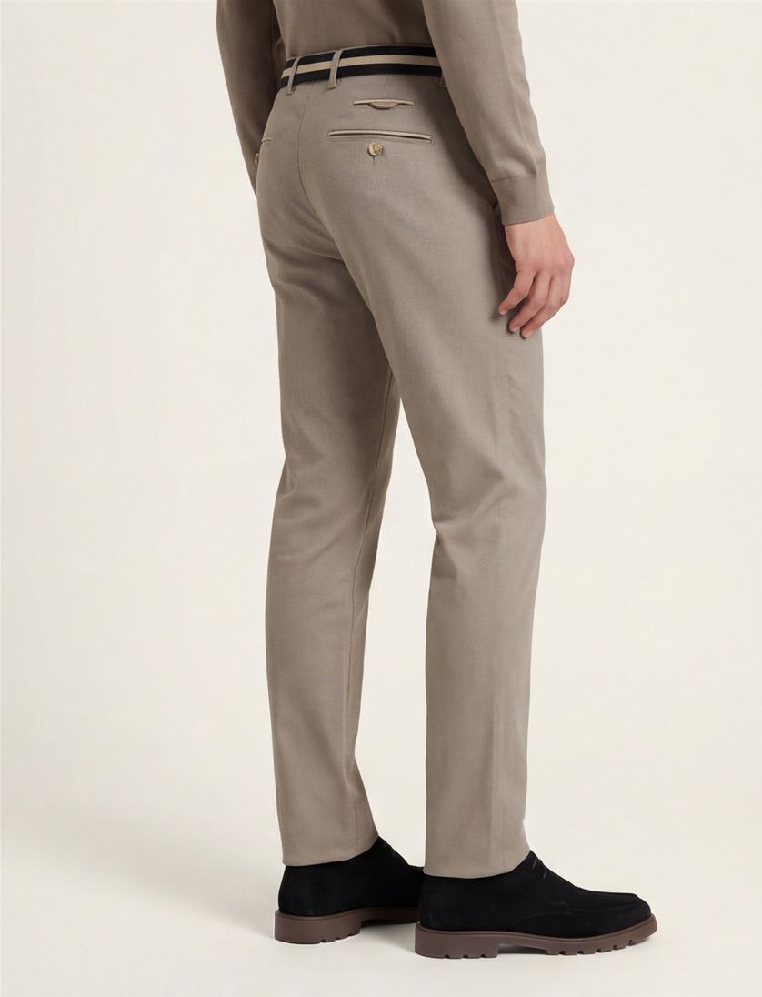 Brax Pantalon bruin katoenen effen