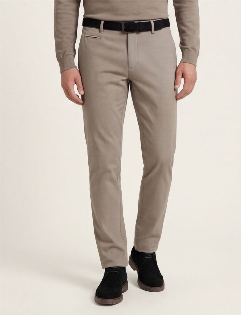 Brax Pantalon bruin katoenen effen