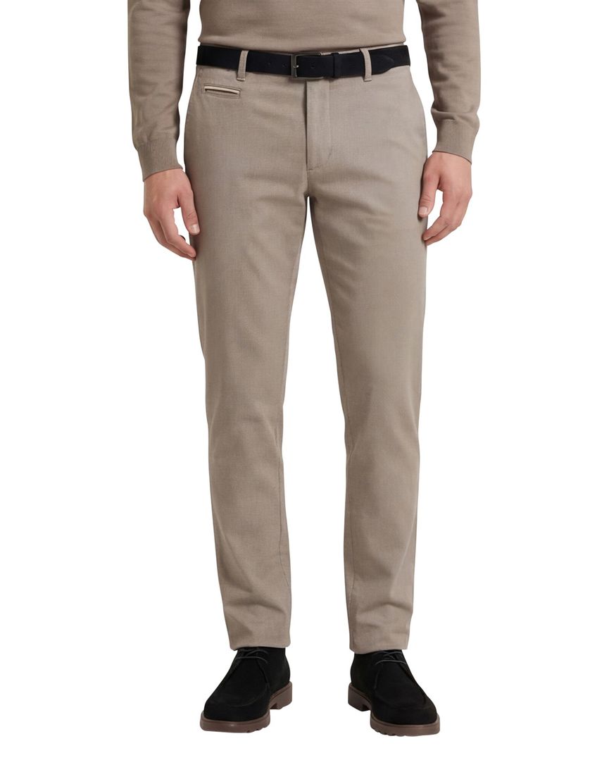 Brax Pantalon bruin katoenen effen