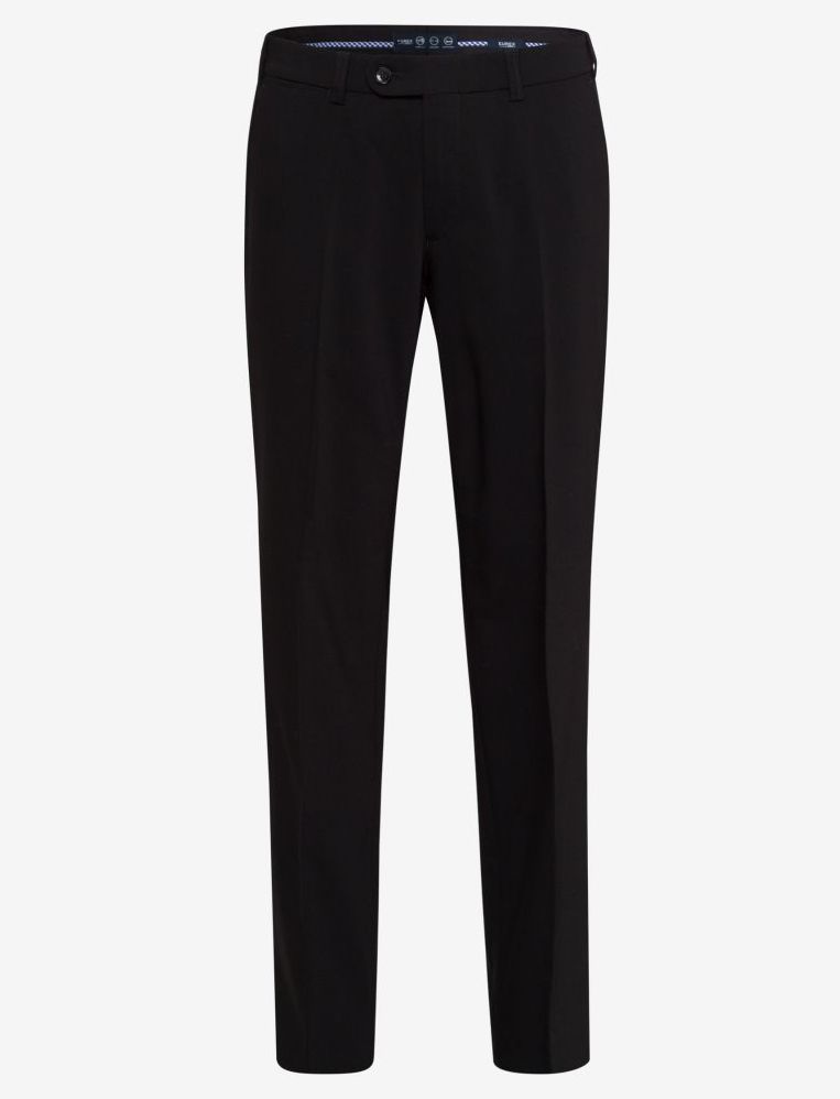 Eurex pantalon Jan flatfront zwart wol
