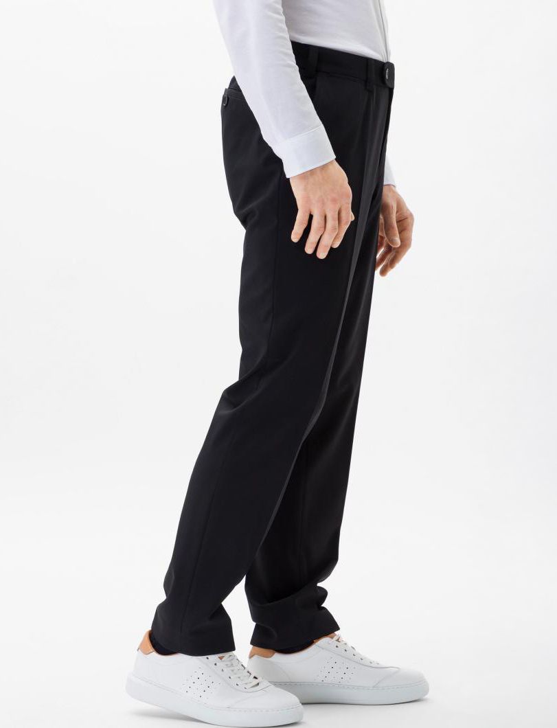 Eurex pantalon Jan flatfront zwart wol