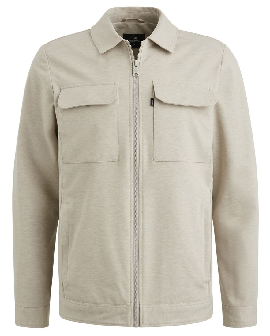 Vanguard overshirt beige effen normale fit