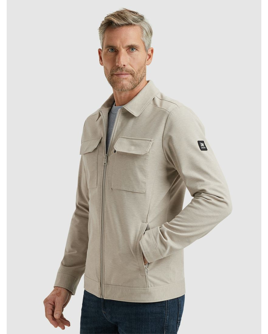 Vanguard overshirt beige effen normale fit