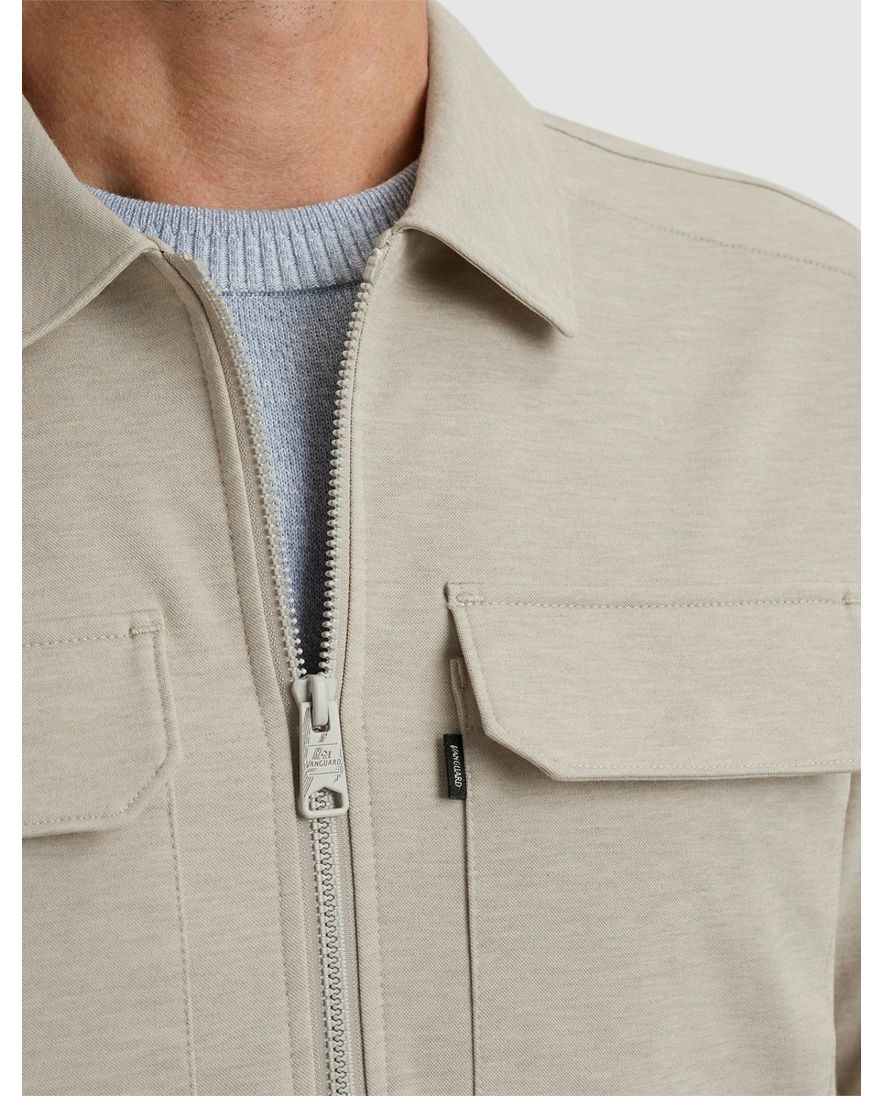 Vanguard overshirt beige effen normale fit