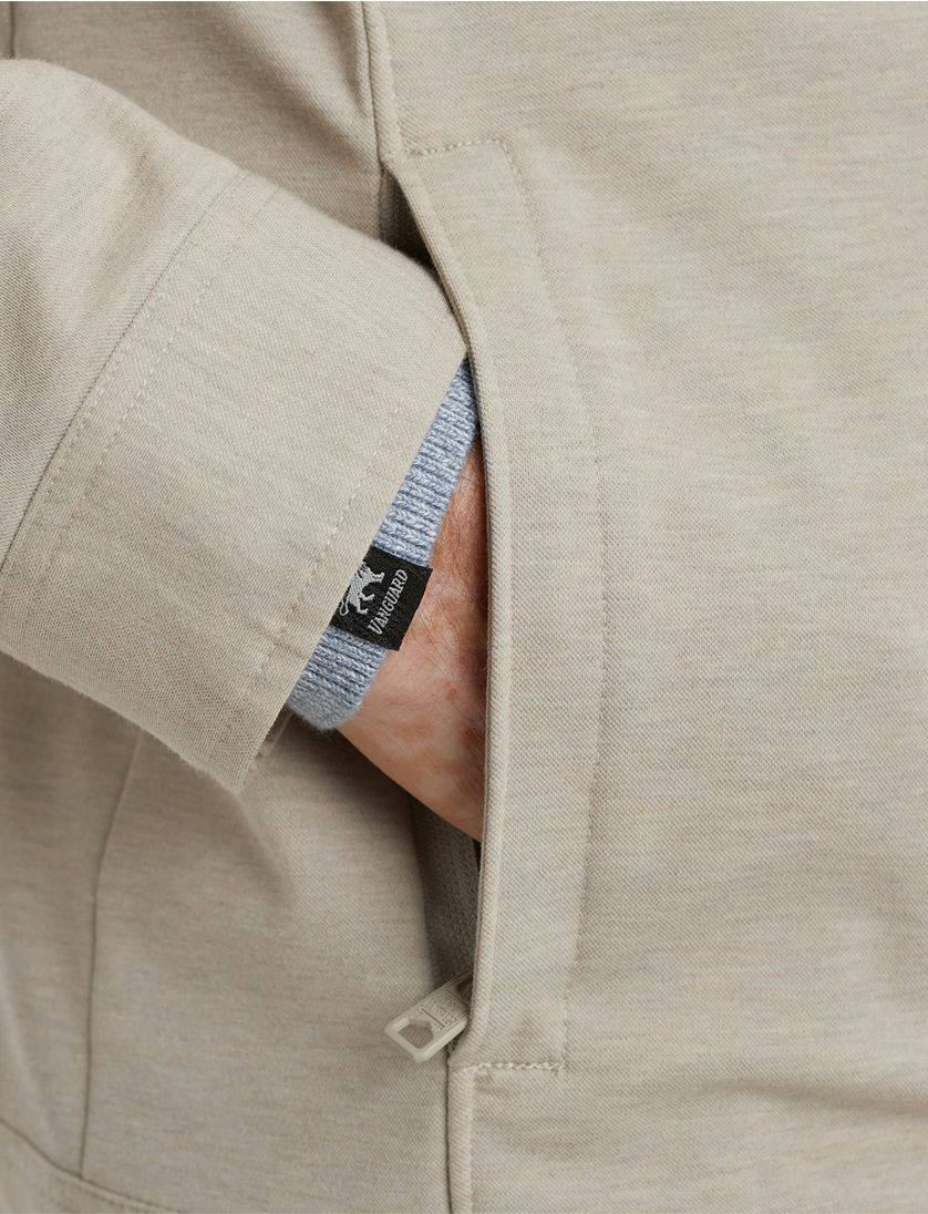 Vanguard overshirt effen beige normale fit borstzakken