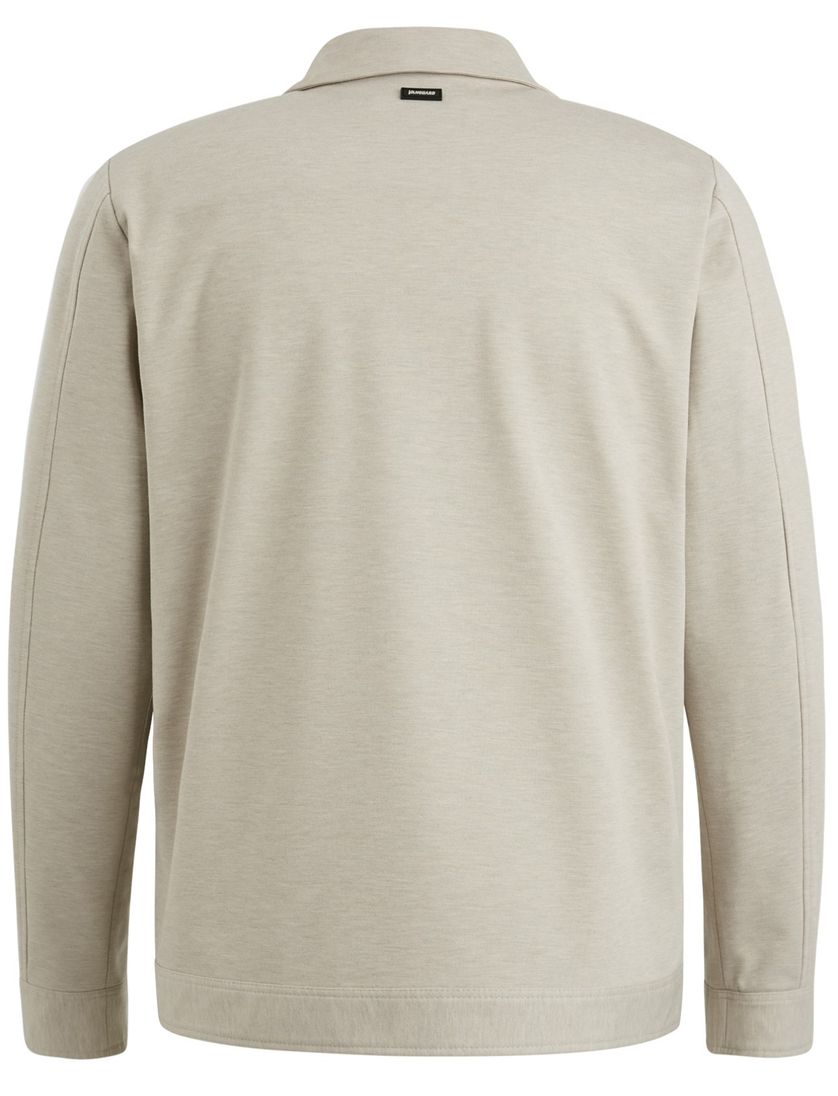 Vanguard overshirt effen beige normale fit borstzakken