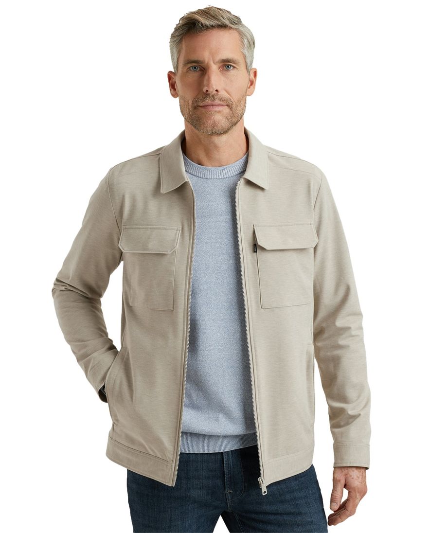 Vanguard overshirt beige effen normale fit