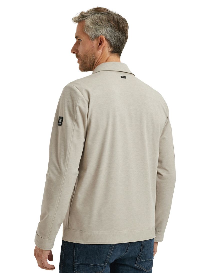 Vanguard overshirt effen beige normale fit borstzakken