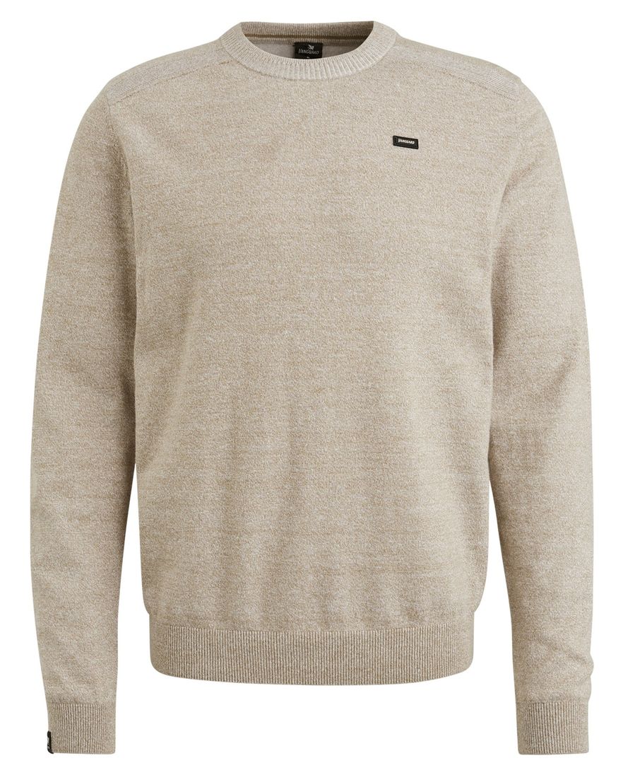 Vanguard trui beige gemêleerd normale fit