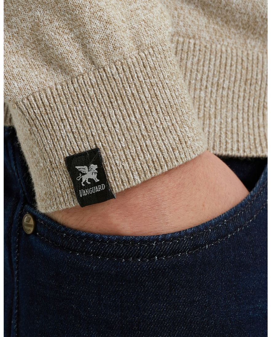 Vanguard trui beige gemêleerd normale fit