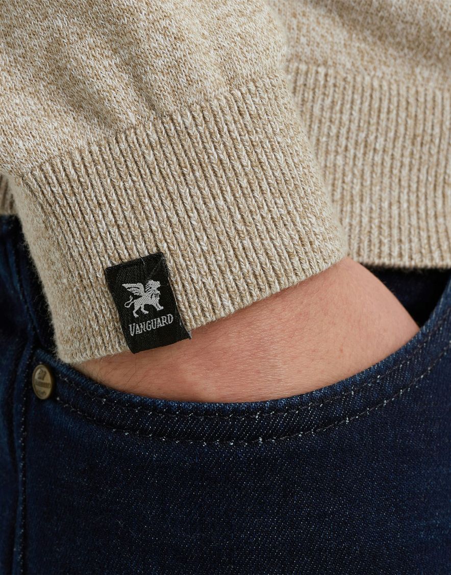 Vanguard trui beige gemêleerd Regular Fit