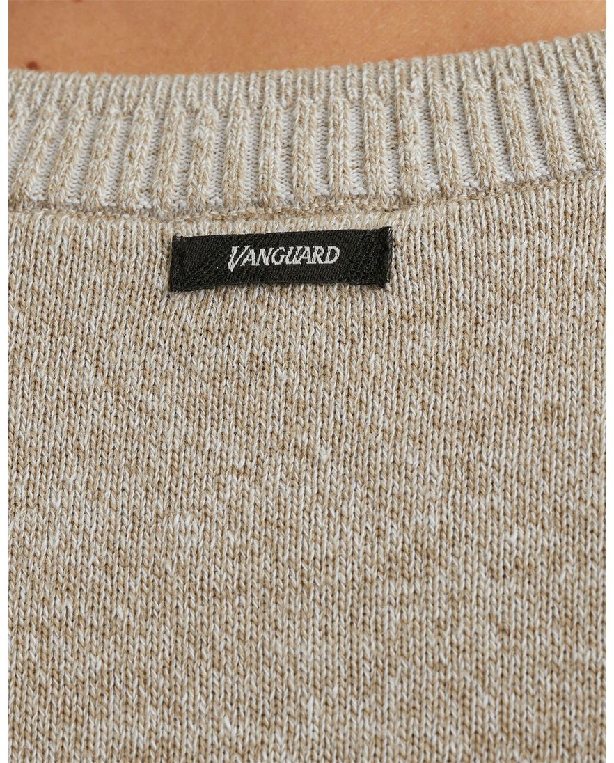 Vanguard trui beige gemêleerd normale fit