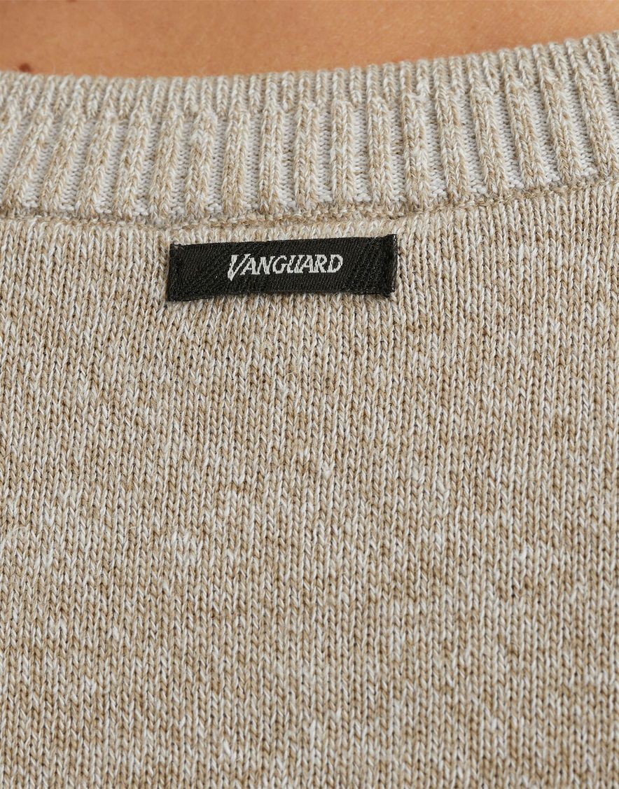 Vanguard trui beige gemêleerd Regular Fit