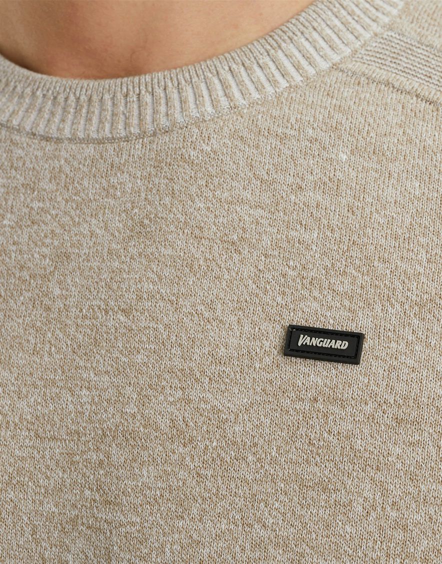 Vanguard trui beige gemêleerd Regular Fit