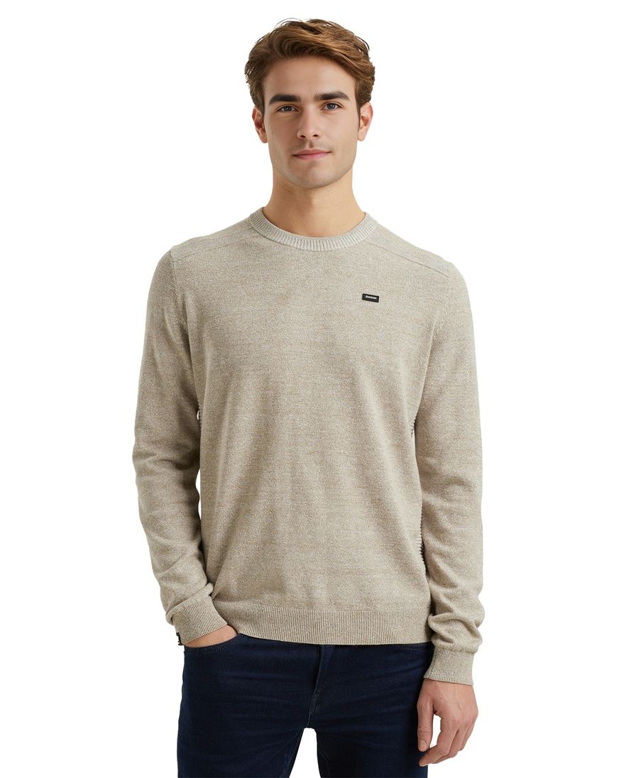 Vanguard trui beige gemêleerd normale fit