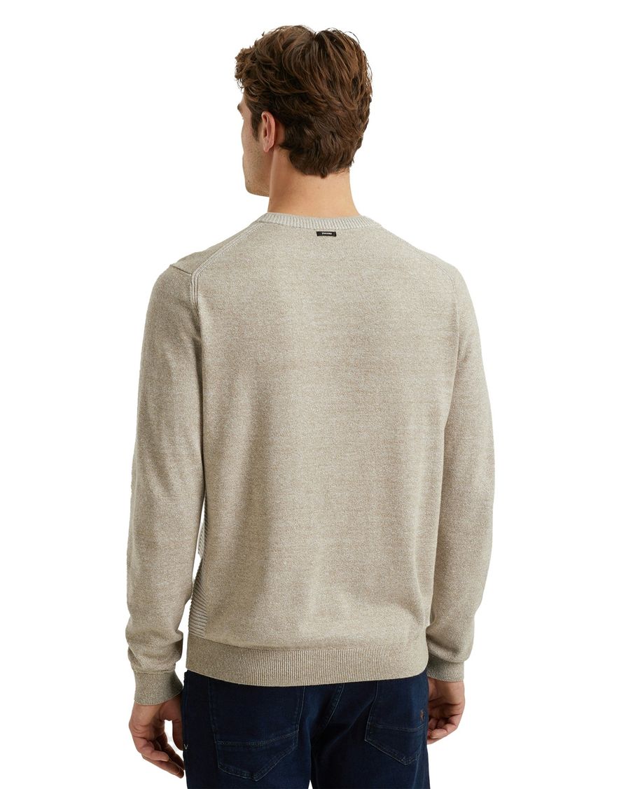 Vanguard trui beige gemêleerd Regular Fit