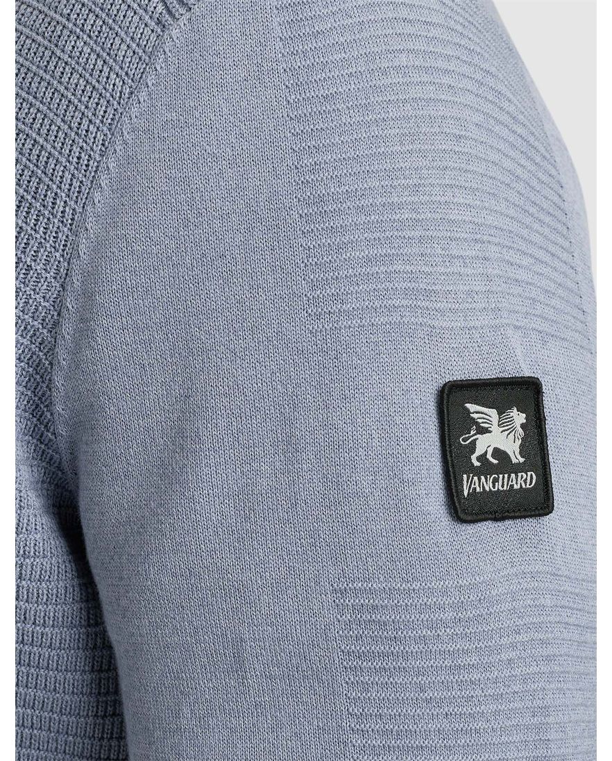 Vanguard half zip trui lichtblauw katoen normale fit