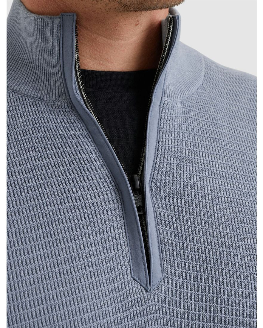 Vanguard half zip trui lichtblauw katoen normale fit