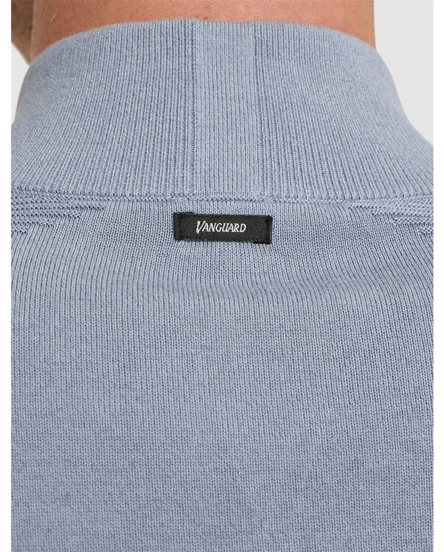 Vanguard half zip trui lichtblauw katoen normale fit