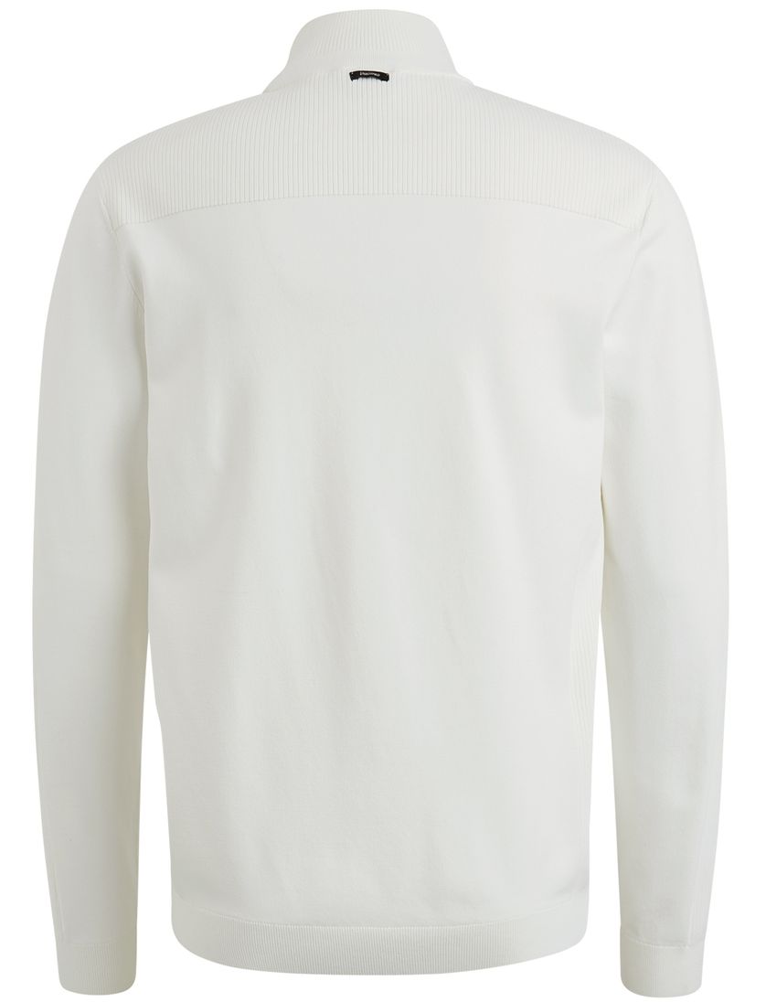 Vanguard hallf zip trui effen wit viscose normale fit
