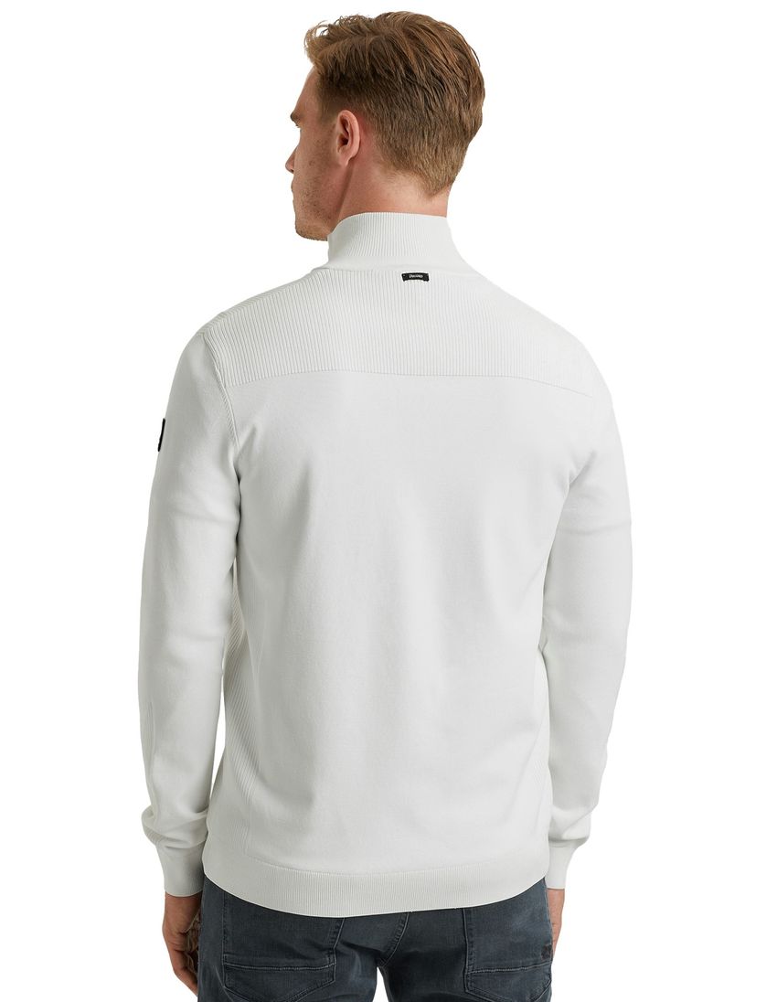 Vanguard hallf zip trui effen wit viscose normale fit
