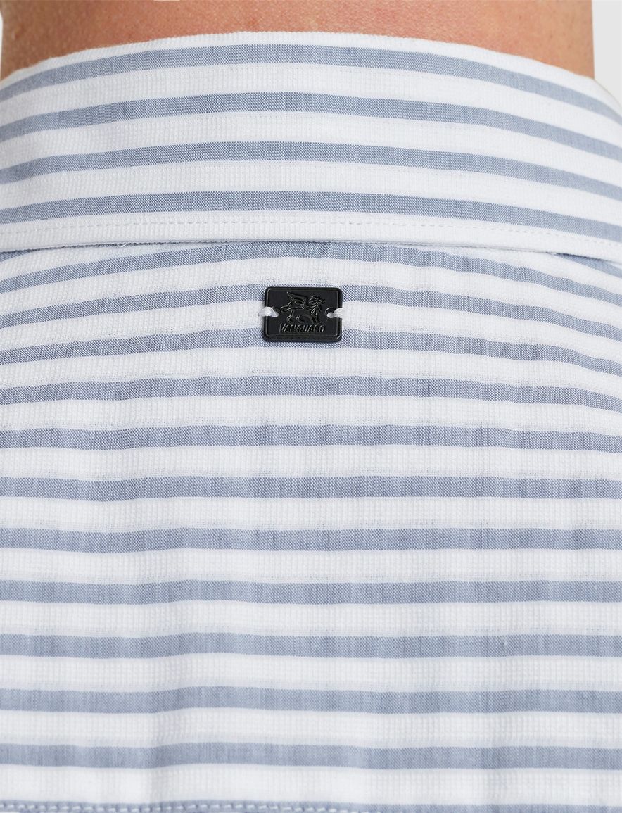 Vanguard overhemd blauw wit katoen normale fit