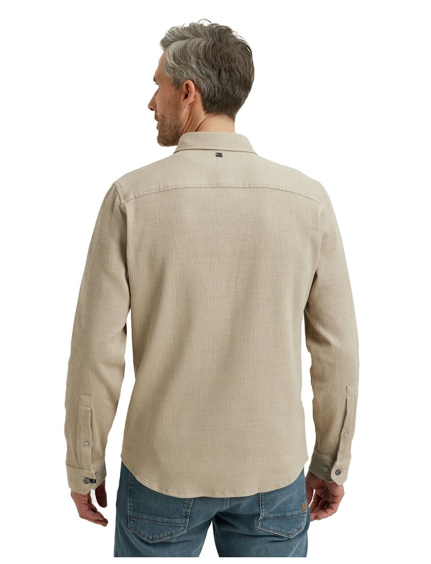 Vanguard overshirt effen beige normale fit