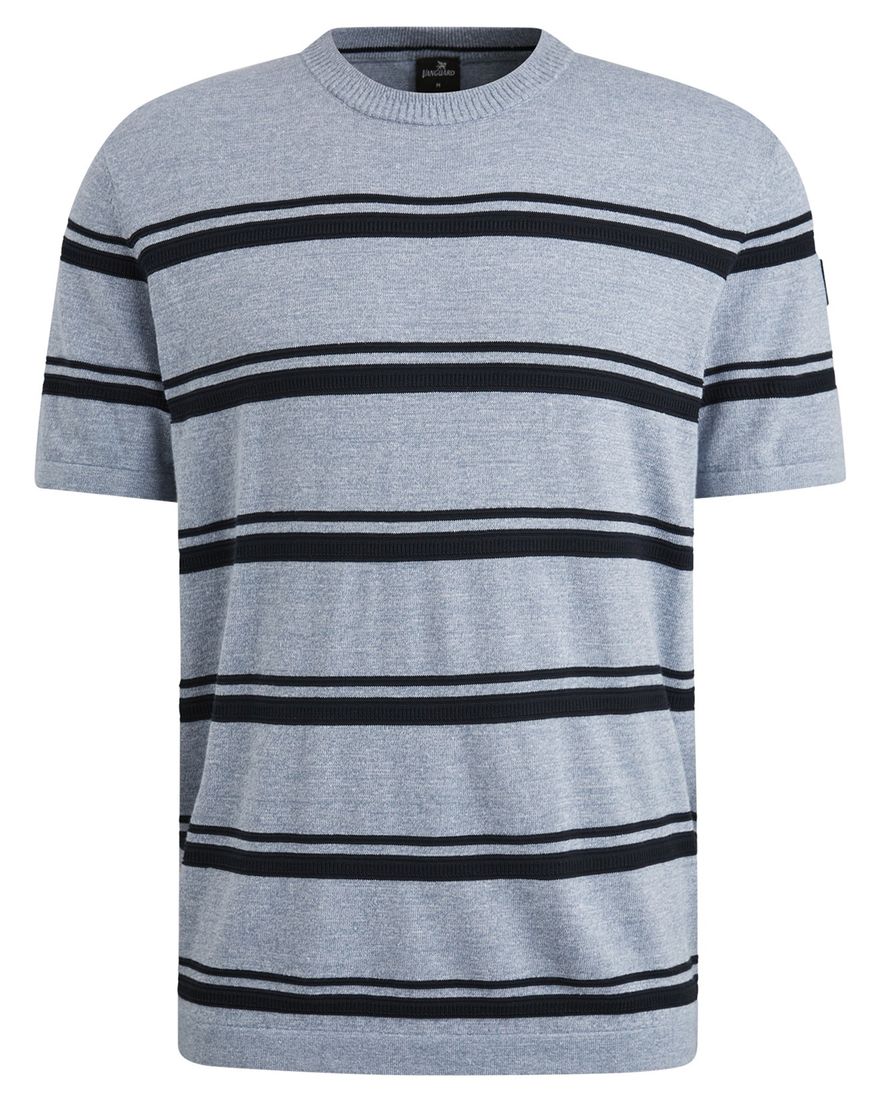 Vanguard T-shirt gestreept blauw katoen normale fit