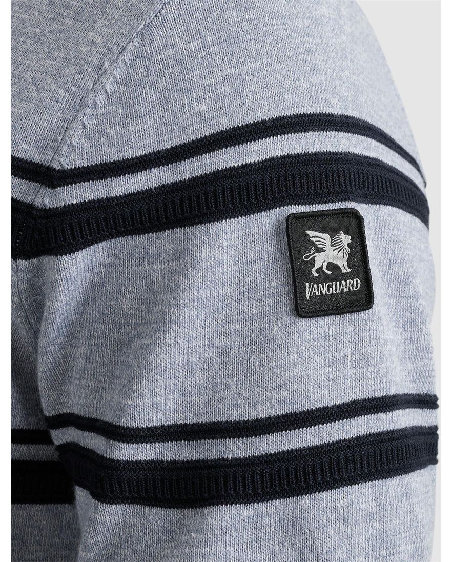 Vanguard T-shirt gestreept blauw katoen normale fit