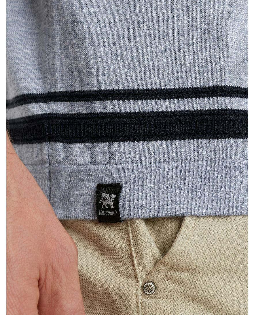 Vanguard T-shirt gestreept blauw katoen normale fit