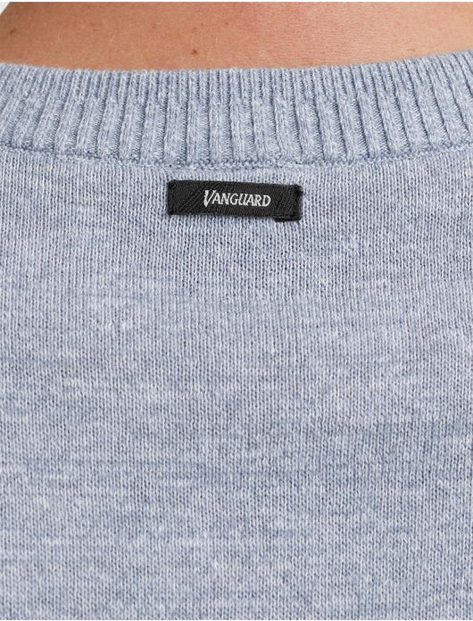 Vanguard T-shirt gestreept blauw Cotton Linen Blend