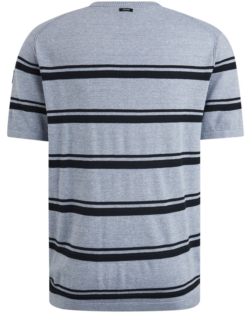 Vanguard T-shirt gestreept blauw katoen normale fit