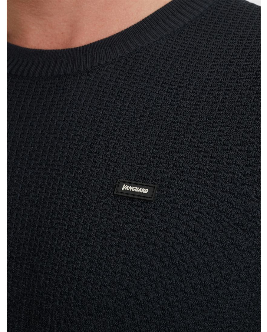 Vanguard T-shirt donkerblauw katoen normale fit