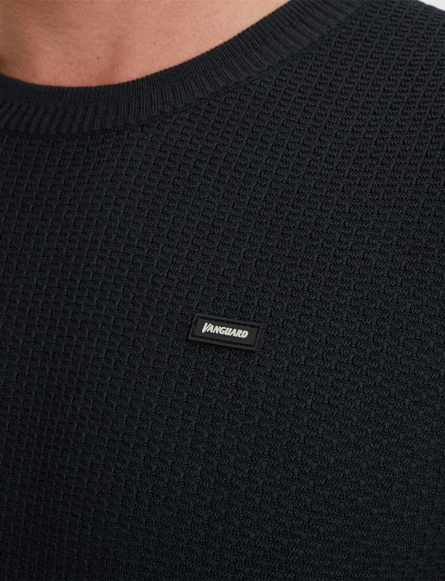 Vanguard T-shirt donkerblauw katoen normale fit