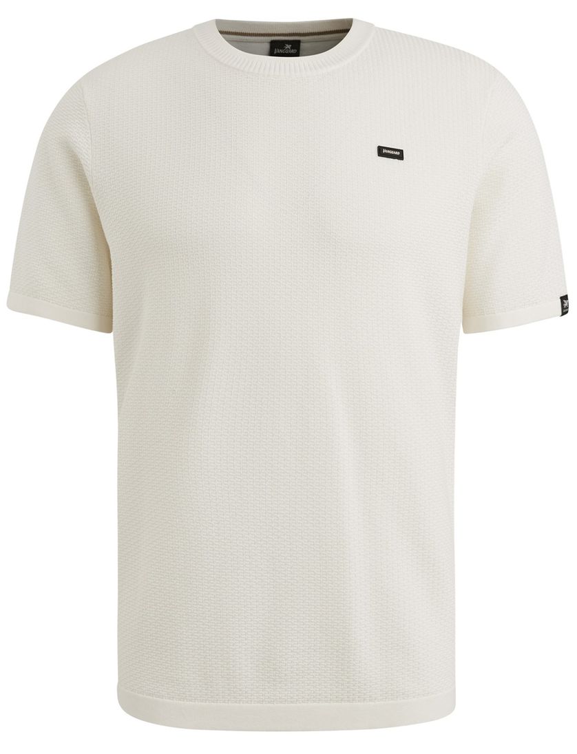 T-shirt Vanguard wit effen katoen normale fit