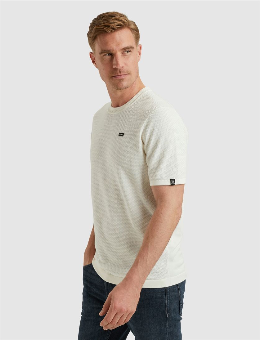 T-shirt Vanguard wit effen katoen normale fit