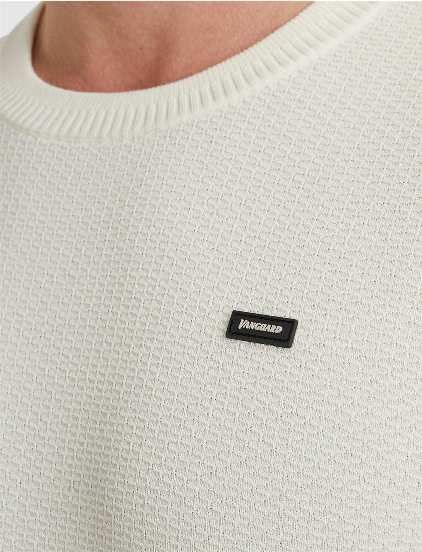 T-shirt Vanguard wit effen katoen normale fit