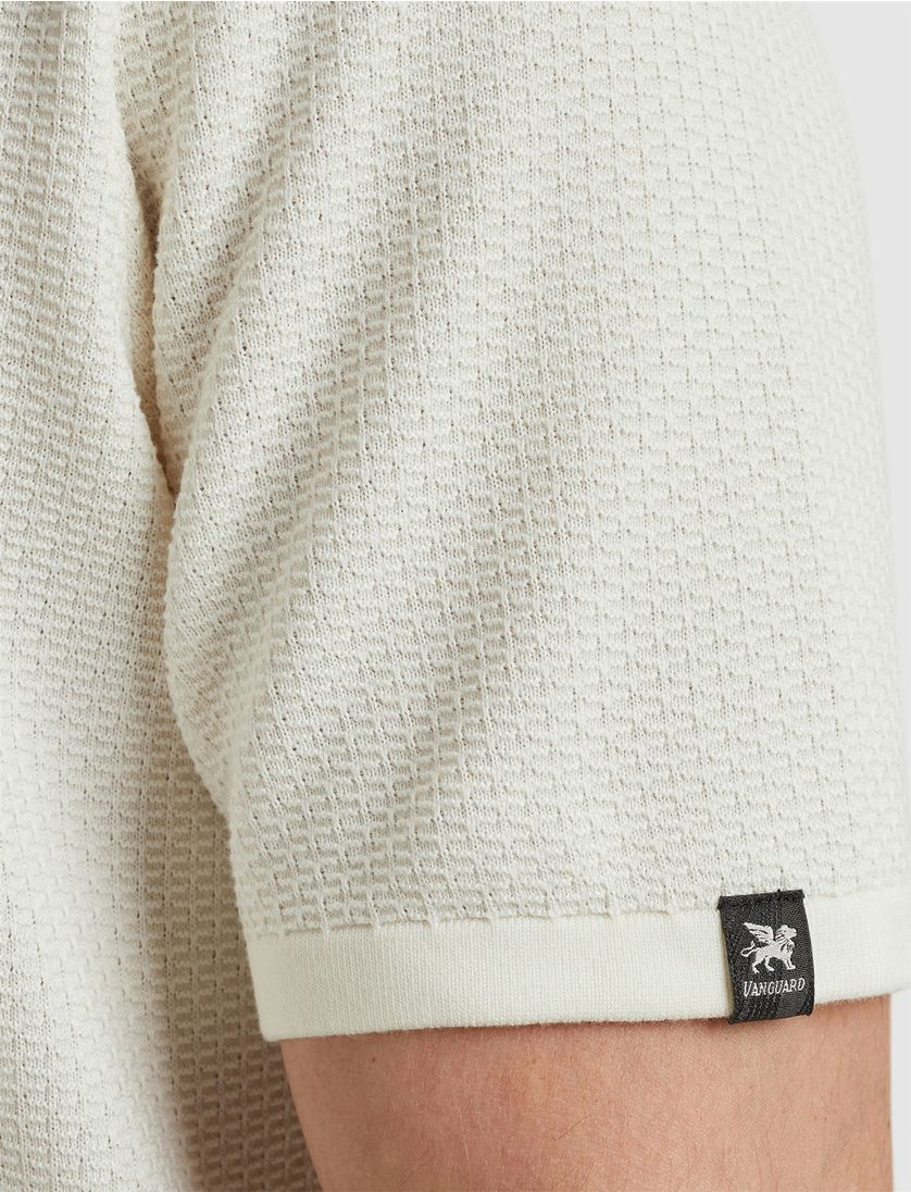 T-shirt Vanguard wit effen katoen normale fit