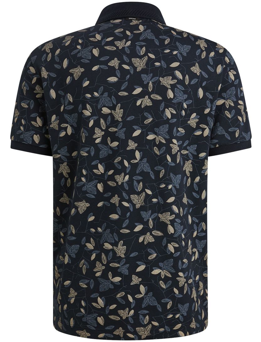 Vanguard polo korte mouw donkerblauw geprint pique