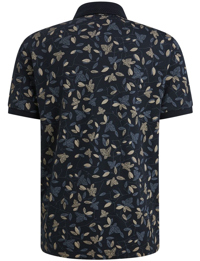 Vanguard polo korte mouw donkerblauw geprint pique