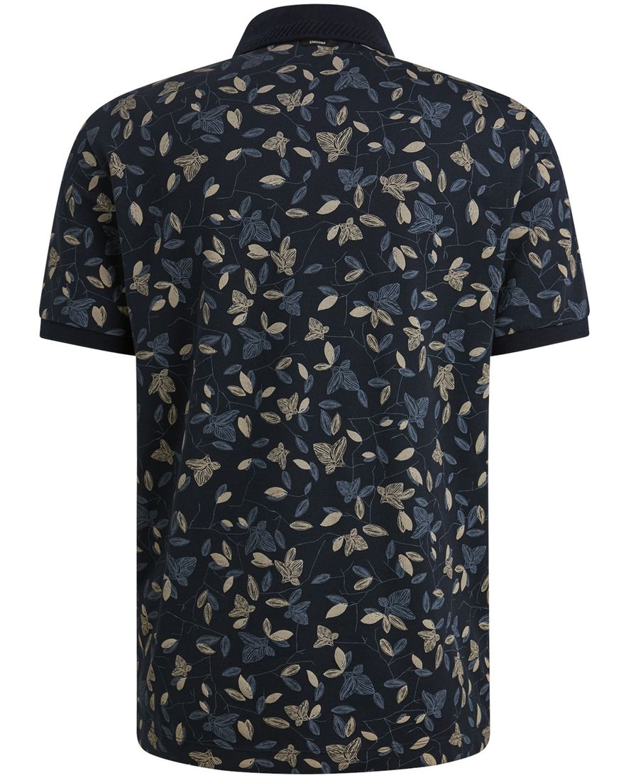 Vanguard polo korte mouw donkerblauw geprint pique