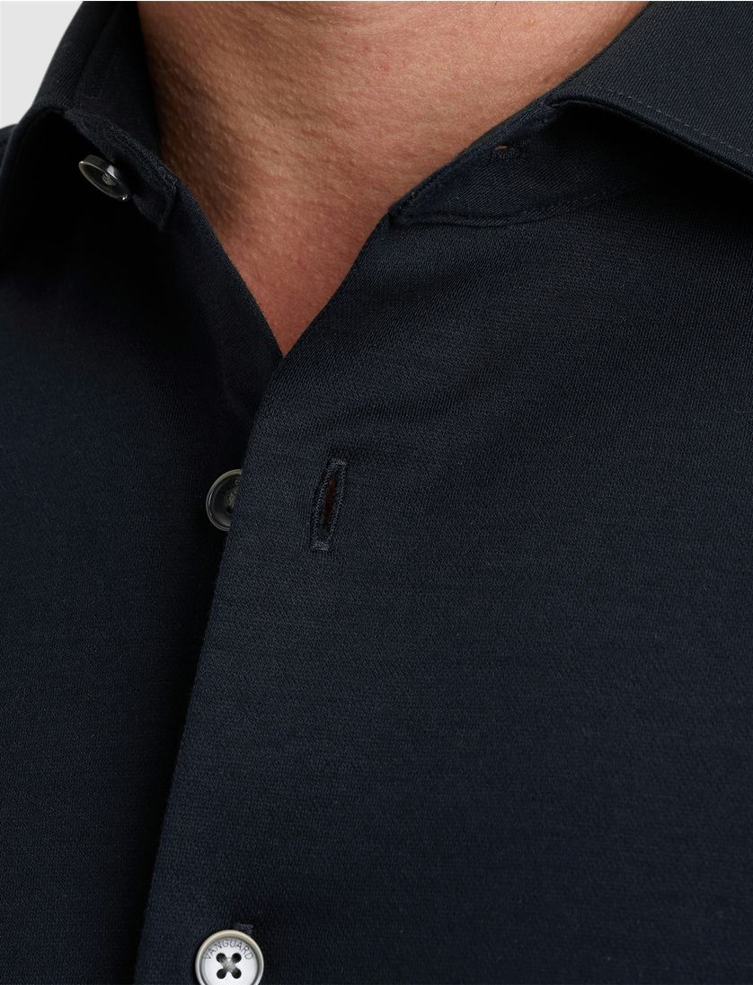 Vanguard overhemd donkerblauw effen normale fit