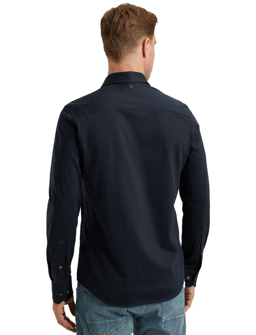 Vanguard overhemd donkerblauw effen normale fit