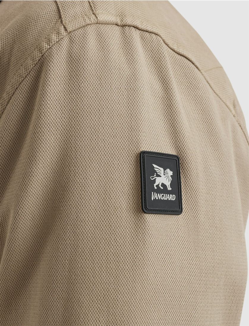 Vanguard katoenen overshirt beige effen normale fit