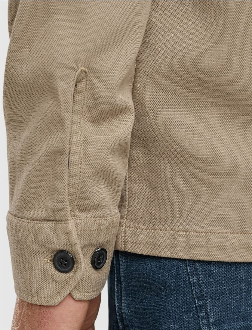 Vanguard katoenen overshirt beige effen normale fit