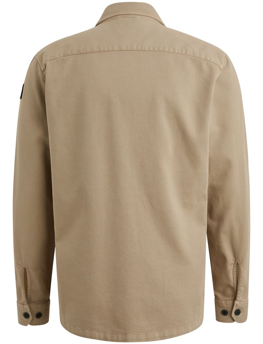 Vanguard katoenen overshirt beige effen normale fit